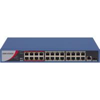 HIKVISION DS-3E0326P-E/M(B) 24 Port 10/100 PoE 250W +1 Port GigaBit Uplink +1 Port GigaBit SFP Yönetilemez METAL SWİTCH - 1